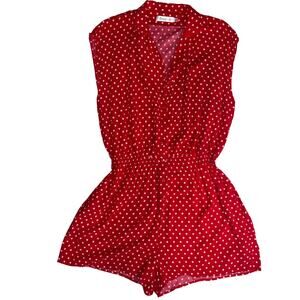 Red Polka Dot Retro Romper Vintage Pinup Summer PlaysuitSize 1x Sunny Girl
